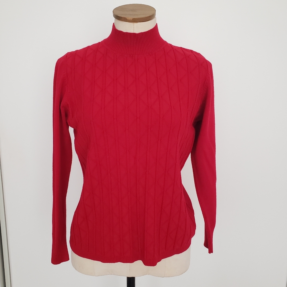 TanJay Red Mock Neck Sweater